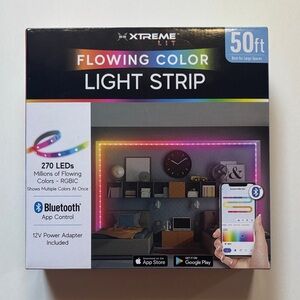 Xtreme Lit | 50FT Flowing Color Light Strip | 270 LEDs Bluetooth App Control NWT
